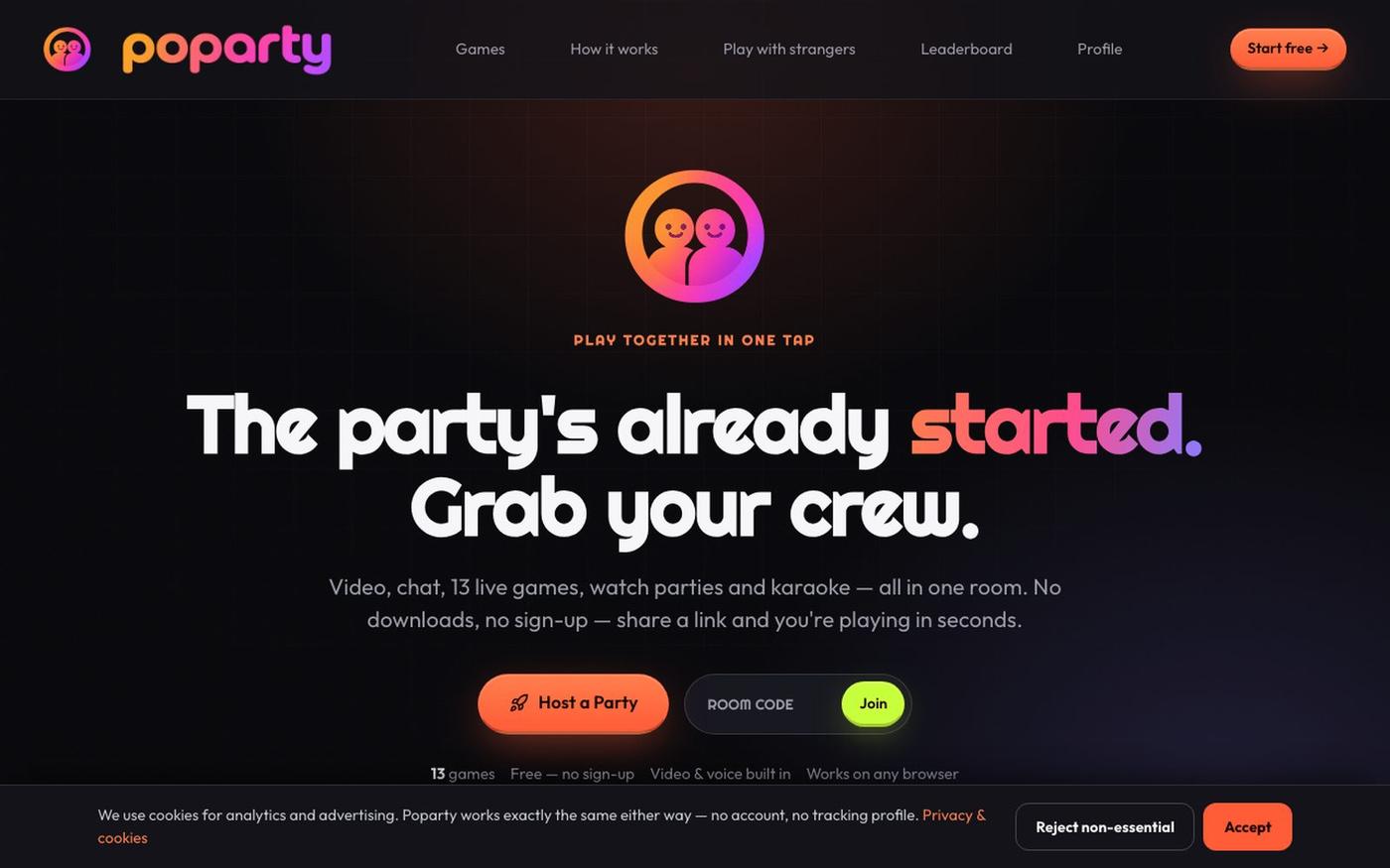 Poparty — Free Party Games to Play With Friends Online — screenshot
