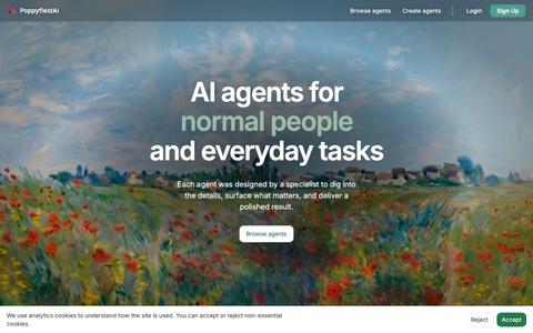 Poppyfield — AI agents for the time-consuming work on your plate — screenshot