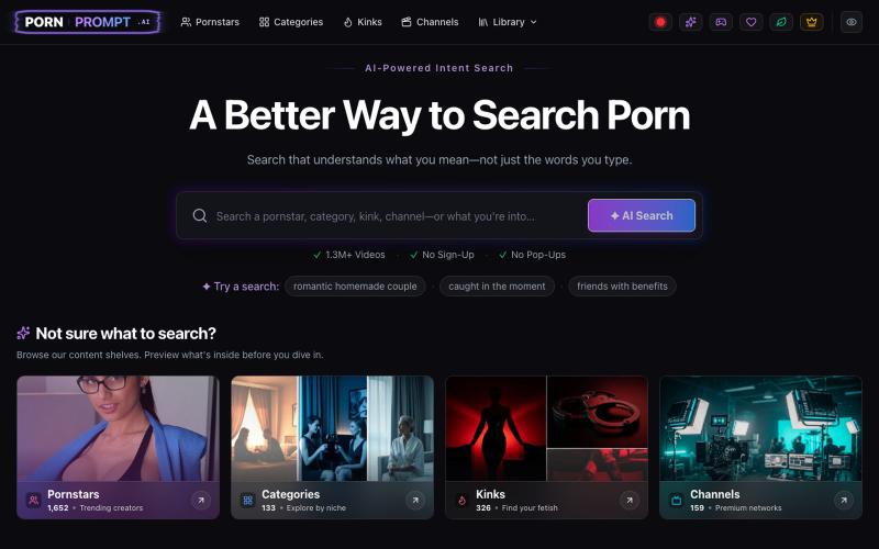 PornPrompt.ai | PornPrompt AI Porn Search Engine — screenshot