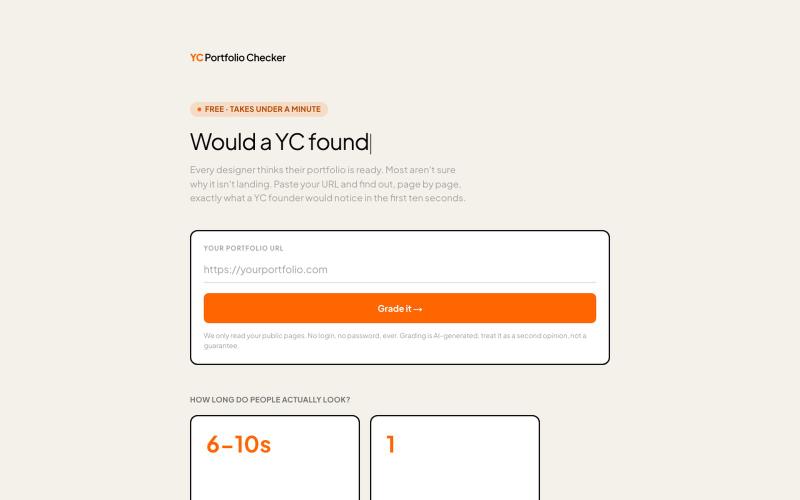 YC Portfolio Checker — screenshot
