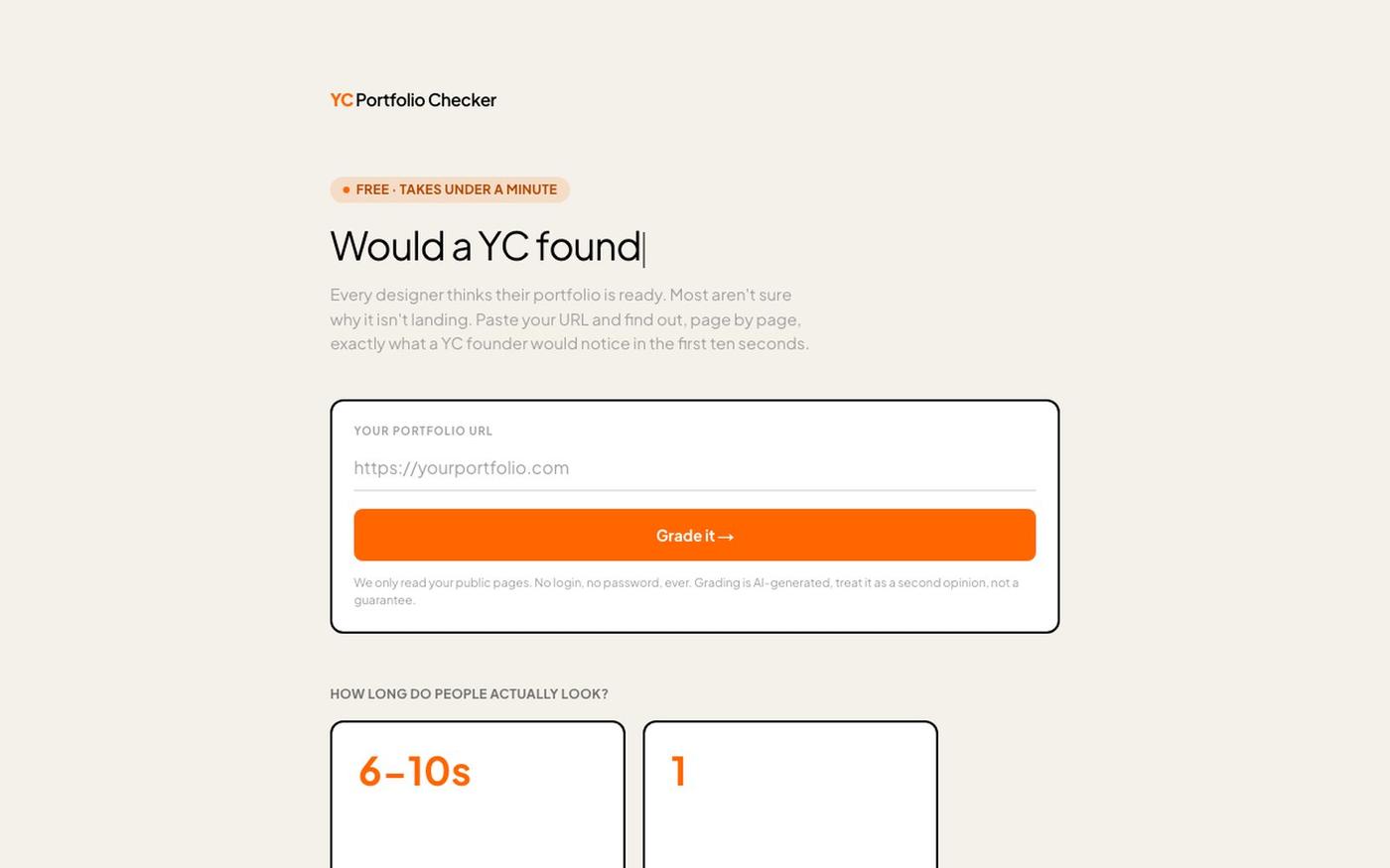 YC Portfolio Checker — screenshot