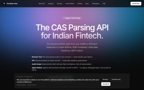 Portfolio Intel | AI Portfolio Insights & CAS Parser — screenshot