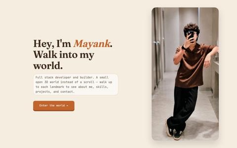 Mayank Chaurasia — Open World Portfolio — screenshot