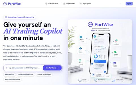 PortWise · AI Trading Copilot — screenshot