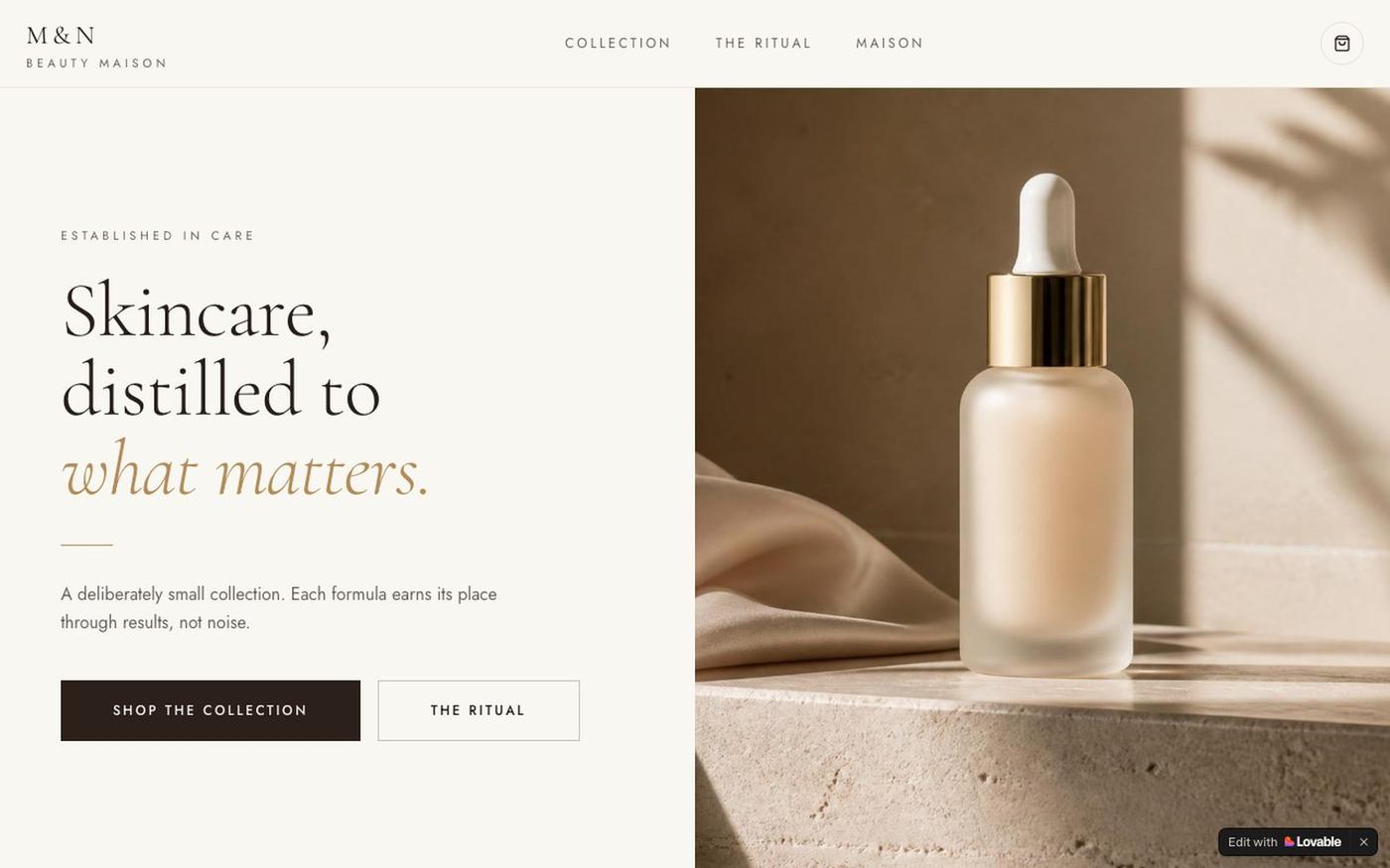 M&N Beauty Maison — Luxury Skincare Essentials — screenshot