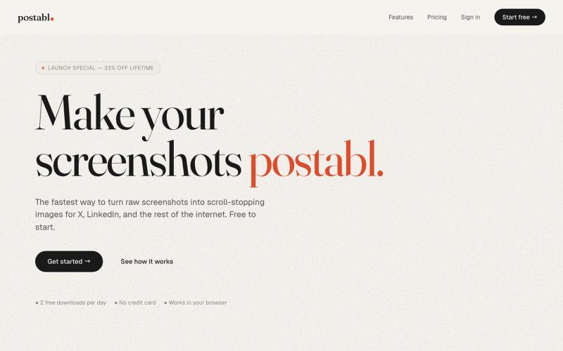 Postabl — Make your screenshots postabl — screenshot