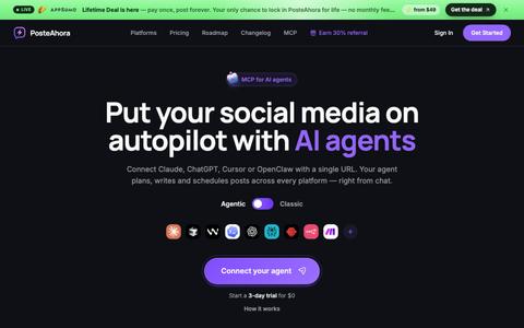 PosteAhora — Put your social media on autopilot with AI agents — screenshot