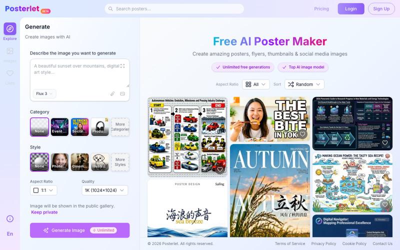 Free AI Poster Maker – Create Stunning Posters with AI — screenshot