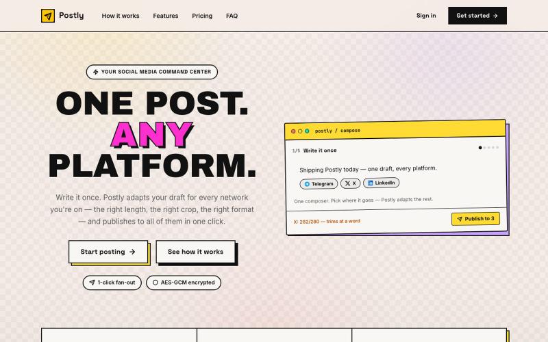 Postly — One post. Every platform. — screenshot