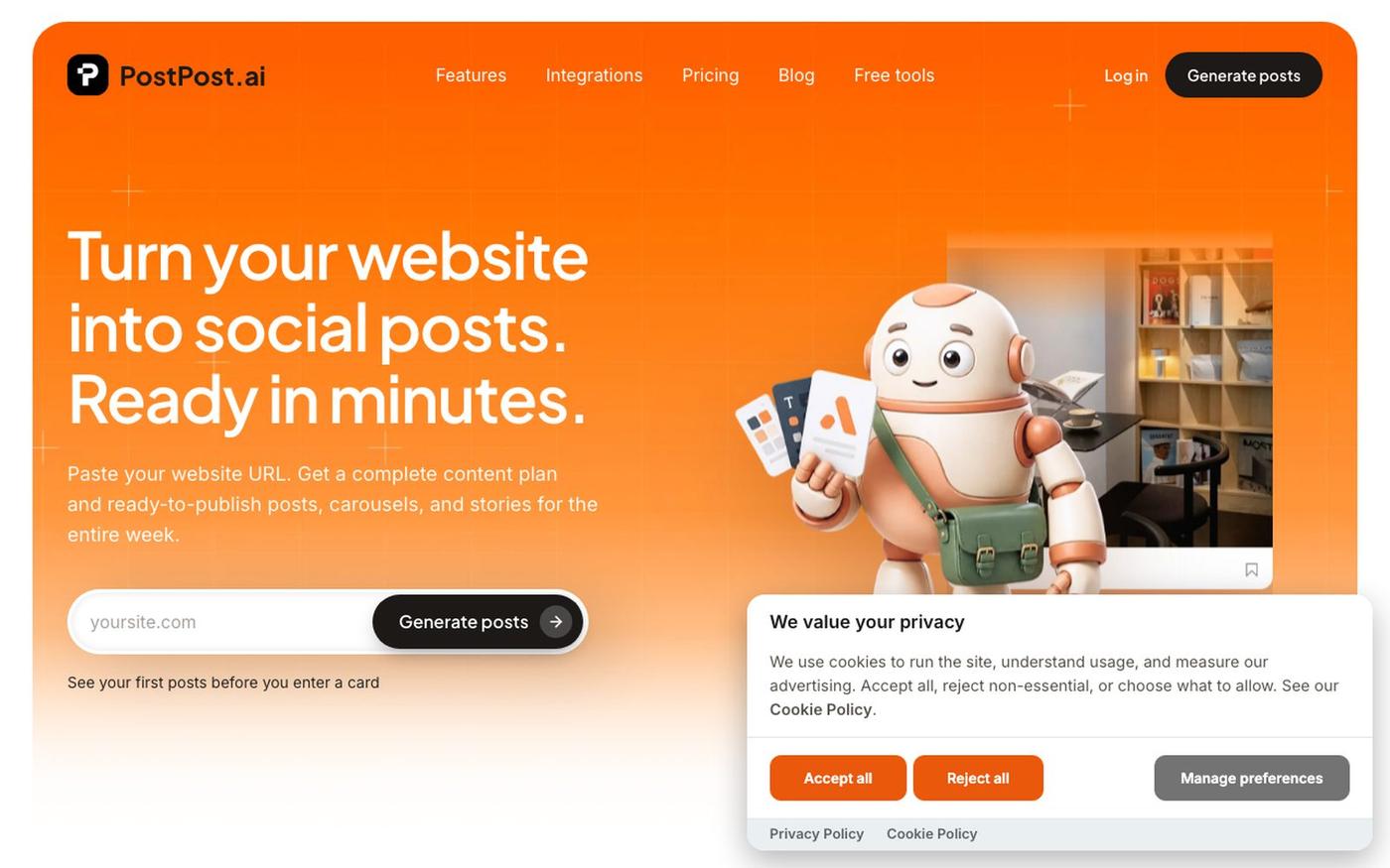 PostPost.ai — Social media management. Using AI. — screenshot