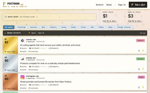 PostRank — Top Ten Posts — screenshot