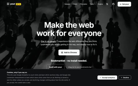 pour · Make the web work for everyone — screenshot