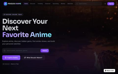 Prasun Anime — Discover Your Next Favorite Anime — screenshot