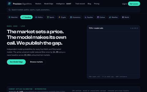Precision Algorithms - Prediction Market Models — screenshot