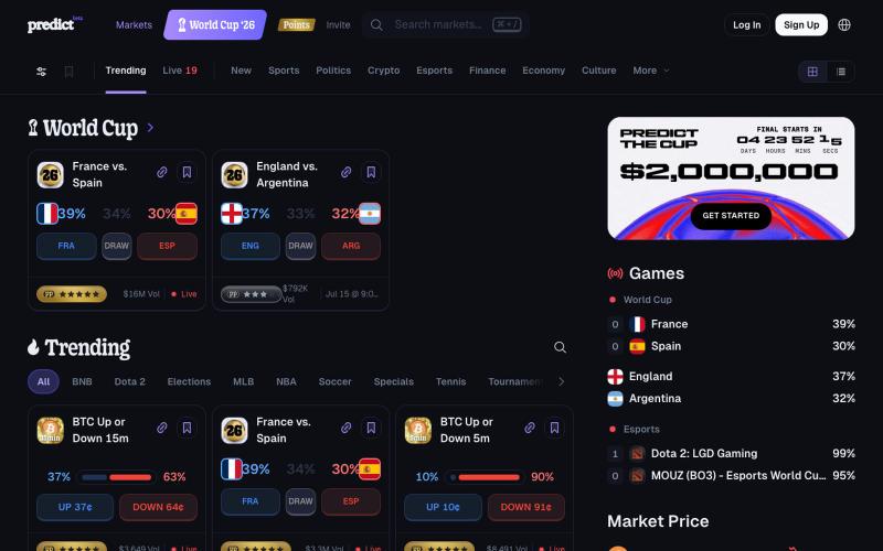 Predict | The BNB-native Prediction Market — screenshot