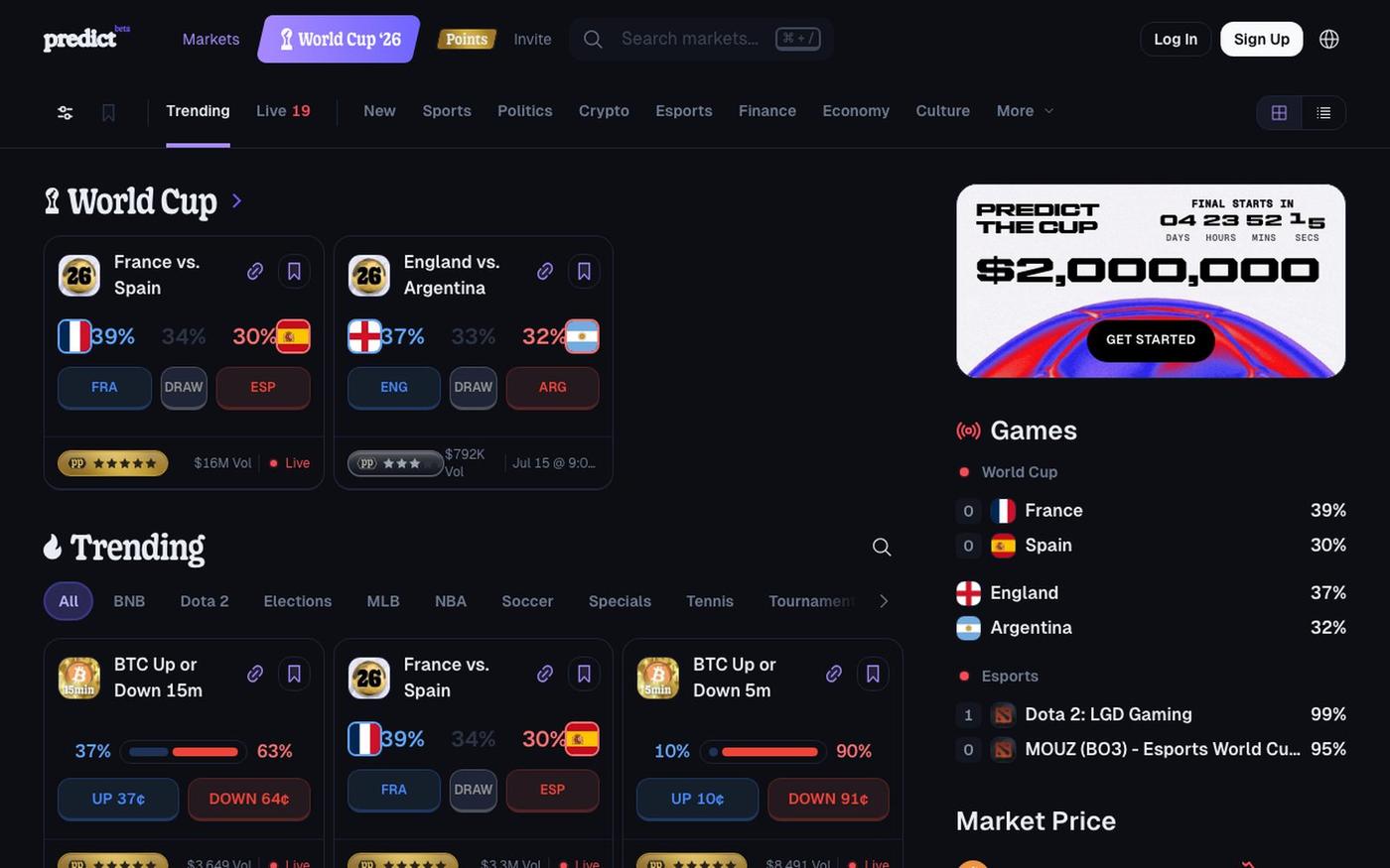 Predict | The BNB-native Prediction Market — screenshot