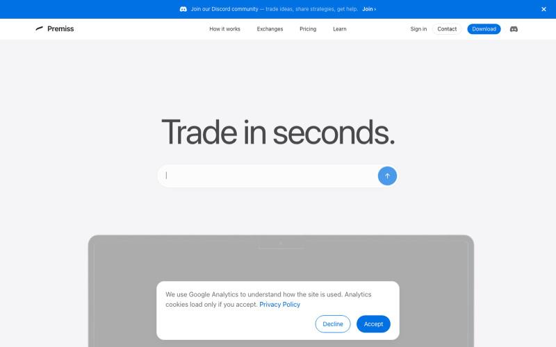Premiss - AI Trading Platform for Crypto Strategies — screenshot