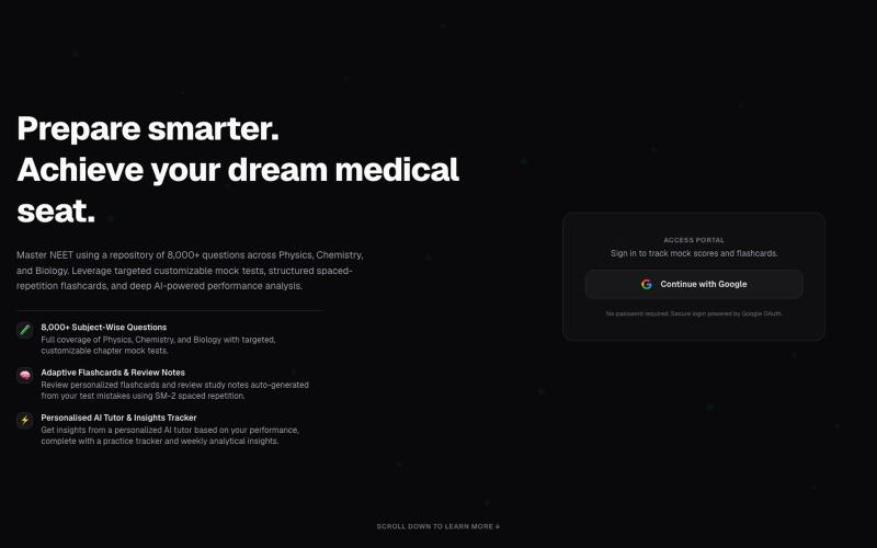 PrepPilot | NEET Biology AI Preparation Portal — screenshot
