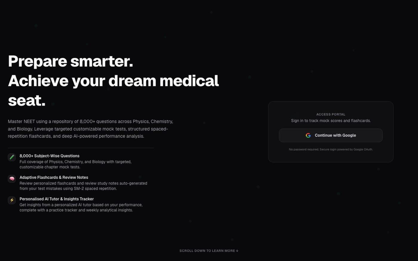 PrepPilot | NEET Biology AI Preparation Portal — screenshot
