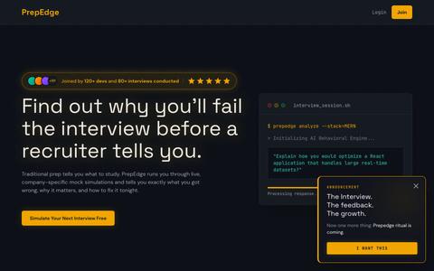 PrepEdge — Everything you need to become interview-ready — screenshot