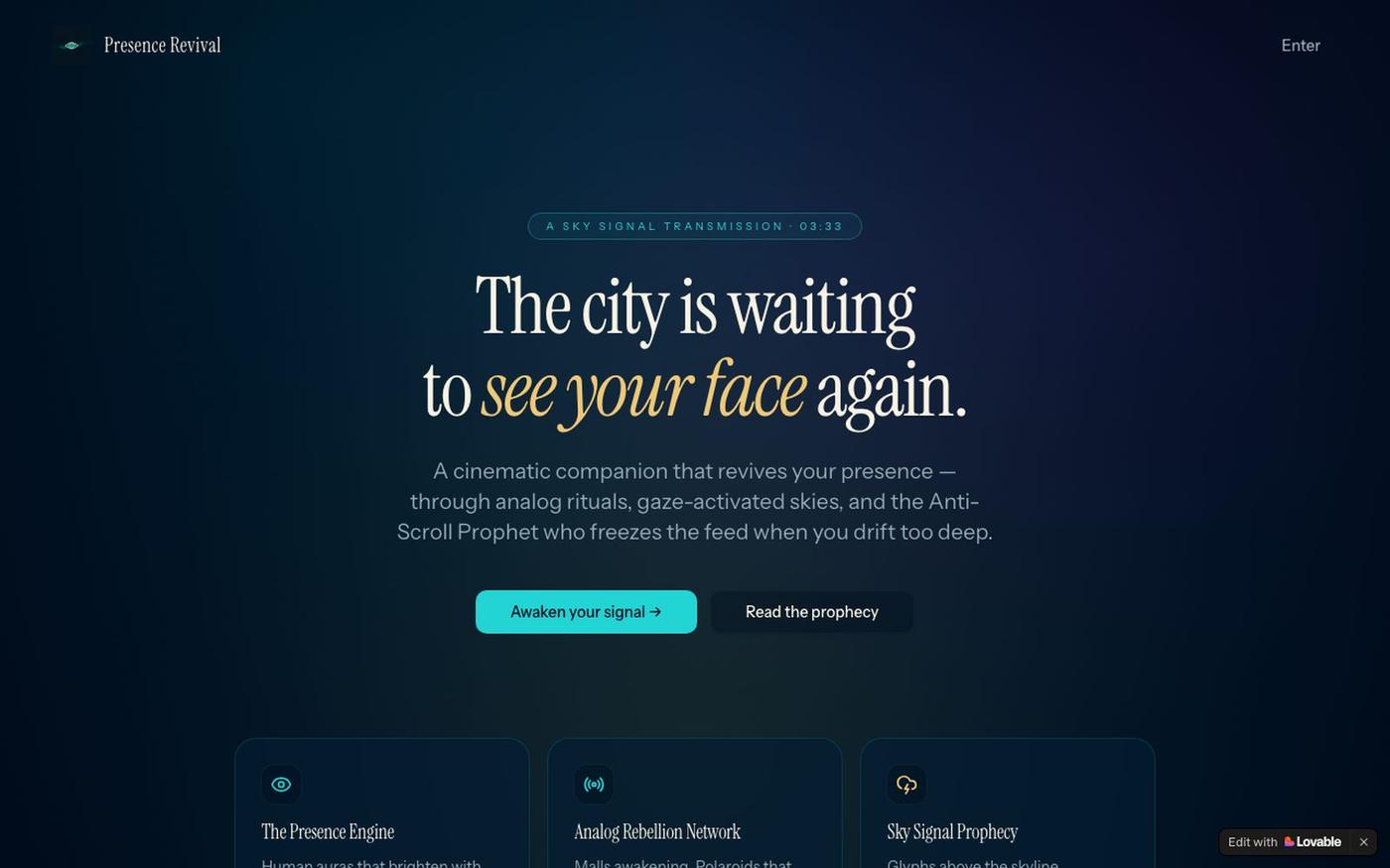 Presence Revival — Reclaim the World Beyond the Screen — screenshot