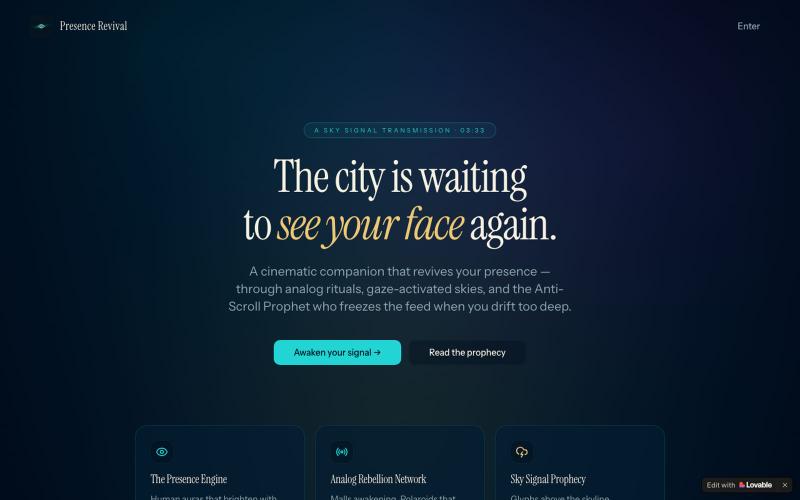 Presence Revival — Reclaim the World Beyond the Screen — screenshot