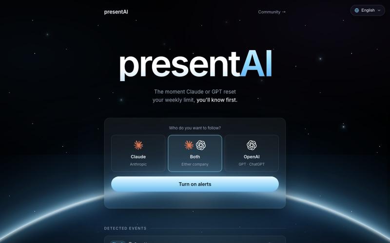 presentAI — never miss an AI limit unlock — screenshot