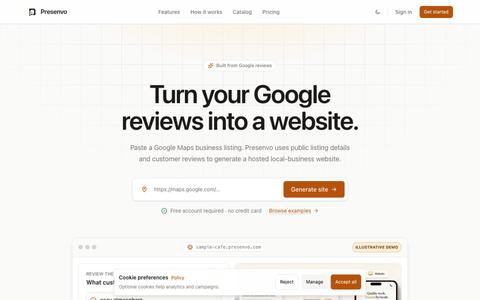 AI Website Generator for Local Businesses · Presenvo — screenshot