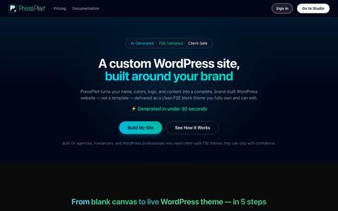 PressPilot — Custom WordPress Sites, Built Around Your Brand — screenshot