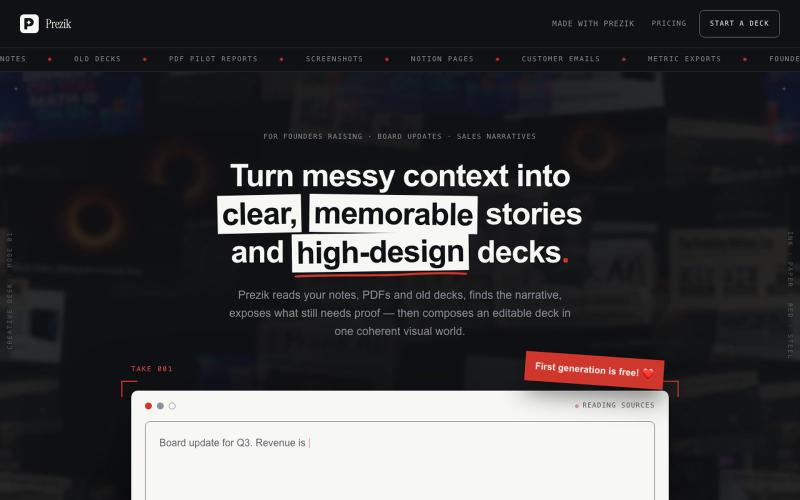 Prezik — A deck a designer would sign — screenshot