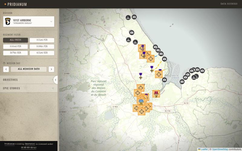 Pridianum | Mapping WWII Stories — screenshot
