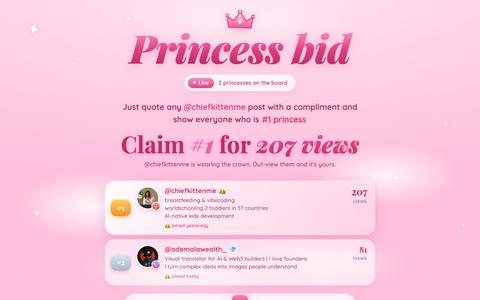 princessbid.lol — the compliment leaderboard — screenshot