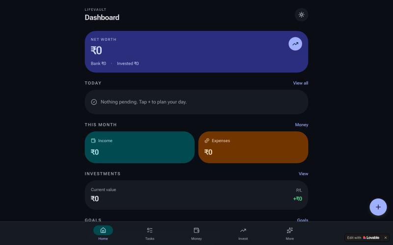 Life vault — screenshot