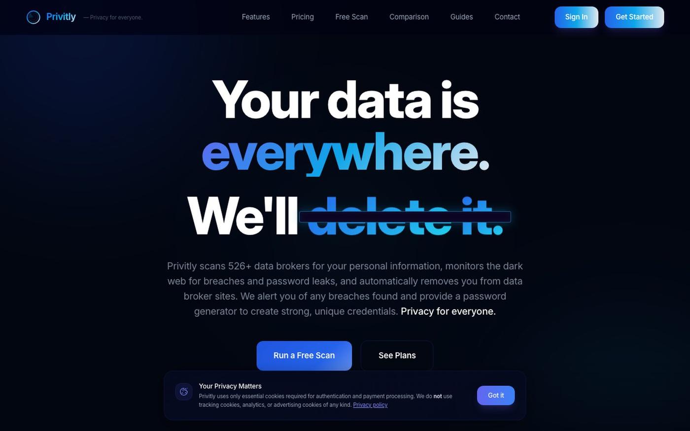 Privitly — Take Control of Your Privacy — screenshot