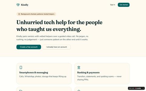 Kindly — Patient Tech Help for Seniors, On Demand — screenshot