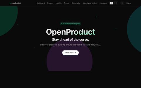 OpenProduct — Cross-platform indie product signals — screenshot