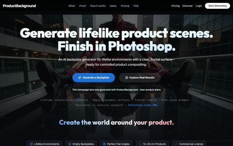 AI Backplate Generator for Product Compositing — screenshot