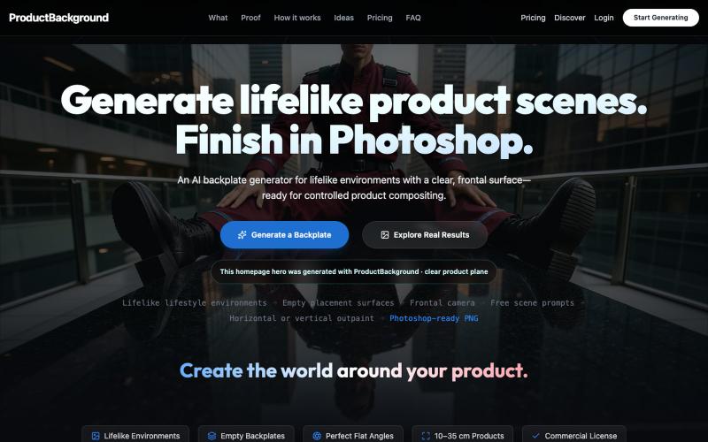 AI Backplate Generator for Product Compositing — screenshot
