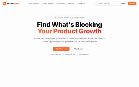 ProductBlaze — AI Product Manager for Startup Founders — screenshot
