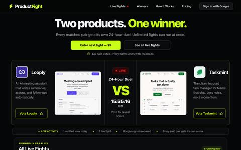 ProductFight — Two products. One winner. — screenshot