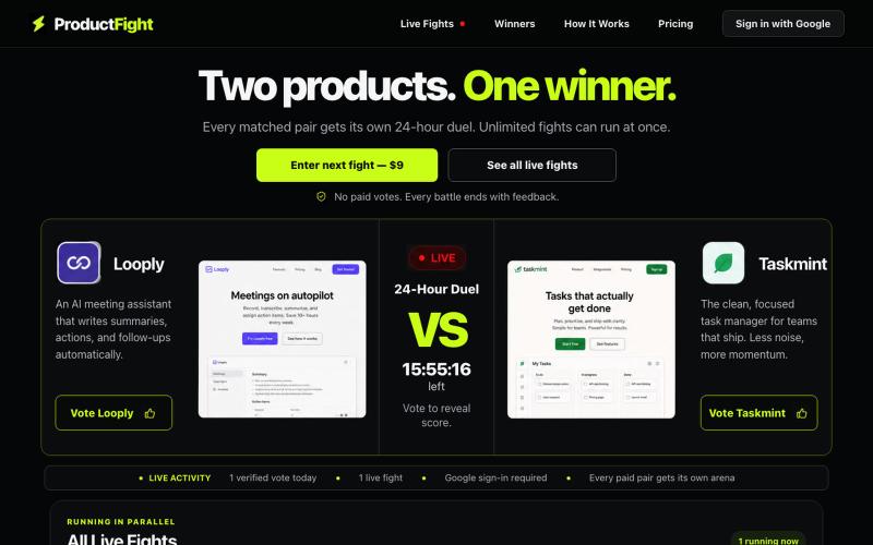 ProductFight — Two products. One winner. — screenshot
