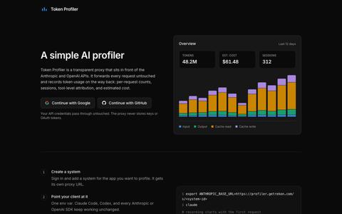 Token Profiler — screenshot