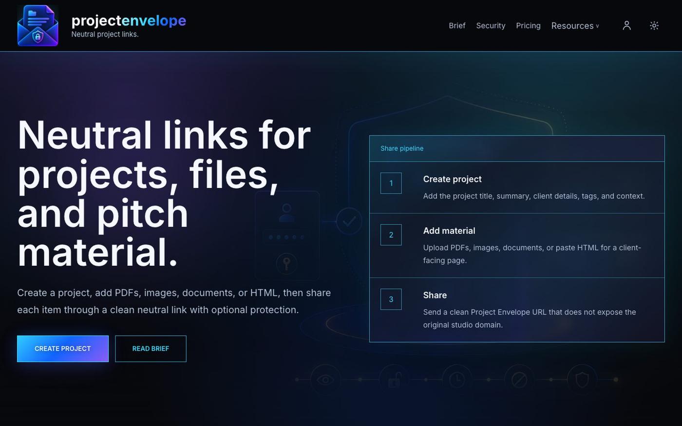 Project Envelope — screenshot