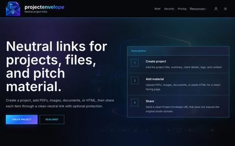 Project Envelope — screenshot