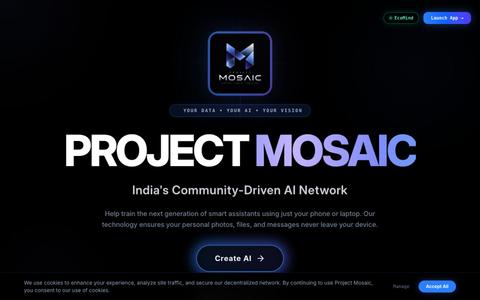 PROJECT MOSAIC - Sovereign AI & Decentralized 101B LLM Network — screenshot