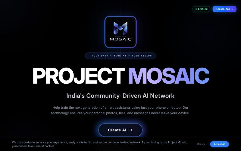 PROJECT MOSAIC - Sovereign AI & Decentralized 101B LLM Network — screenshot