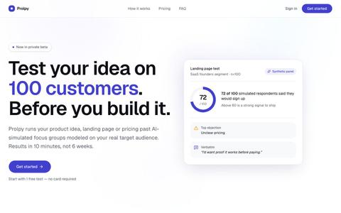 Prolpy — Test your idea before you build it — screenshot