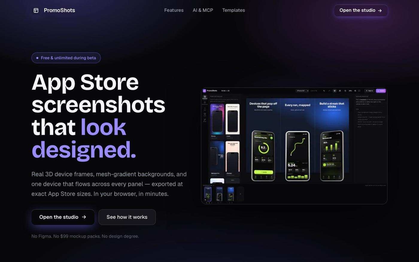 PromoShots — App Store screenshots that look designed — screenshot