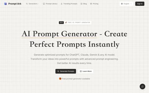 AI Prompt Generator - Create Perfect Prompts | Prompt Ark — screenshot