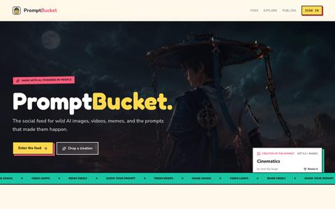 PromptBucket — AI creations, prompts, and remixes — screenshot